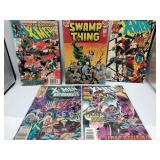 X-Men and swamp thing comic books
