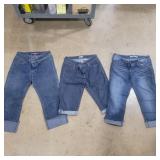 3 ladies Jean capris sz 9 angel, sound girl, and
