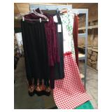Group of vintage ladies skirts and pantsuit.