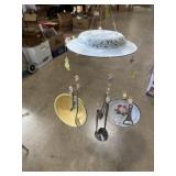 Wind chimes made of enamelware bowls & utensils