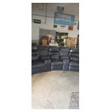 Black Theater style 3 person reclining couch with