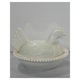 Indiana Glass milk glass nesting hen