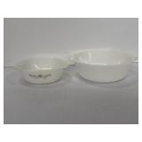 Dynaware Pyr-O-Rey & GLASBAKE milk glass