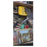 Drill bits, religious post cards, punchs, hamd