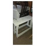 White painted wooden bench