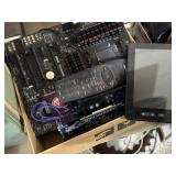 Computer circuit board, Roku remote, tablet, and
