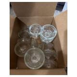11 piece set clear glass pedestal sherbets