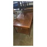 Wooden single drawer side table 30x24x22in