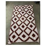 95x54 handmade crochet diamond-pattern afghan