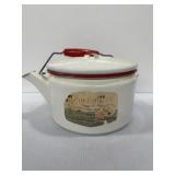 white enamel steel teakettle Colombian