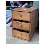 Small wooden 3-drawer storage chest 18" x 12" x