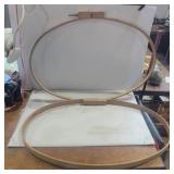 2 large quilting hoops 26.5in and 27in diameter