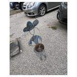 recycled metal garden cowboy sculpture 30 inches