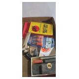 Deer horn, golf tee, sharpening stones, bow parts