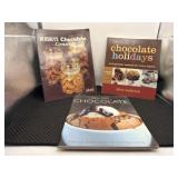 Three chocolate cookbooks. One Hershey chocolate