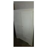 White painted double door wardrobe cabinet