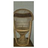 Doll size 30in wicker curved back chair