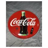 1990 Coca-Cola round magnetic metal sign