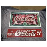 Pair of Coca-Cola metal signs one marked 1993,