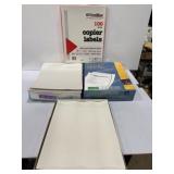 Assorted paper, copier labels and ink jet paper