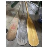 3 Vintage wooden boat paddles / oars