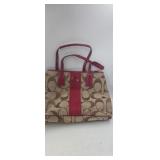 Coach Signature Stripe Framed Carryall bag