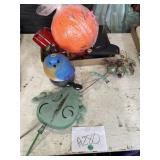 Metal garden decor, gun holsters, toy cars, new