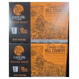 2- 12ct boxes of taste of the hill country k-cups