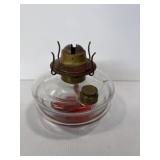 clear glass oil  lamp With brass Burner