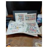 9 + PAGES OF OLD CANADIAN STAMPS PLUS A BAGGIE