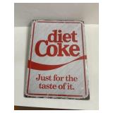 12 in x 17 in metal Diet Coke sign