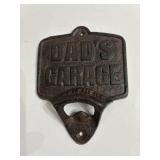 Cast iron Dadï¿½s garage bottle opener