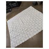 89x95 hand-crocheted white floral and