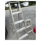 6 foot aluminum ladder and 4 foot wooden double