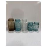 5 Ball Perfect Mason glass canning jars without