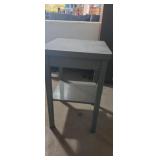 Haskell Metal shop side table with under shelf