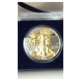 2010 1oz silver american eagle 24k gilded w