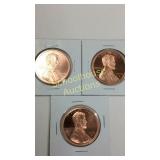 3 Lincoln 1oz copper rounds