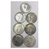 7 1964 Kennedy Halves