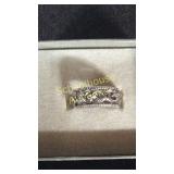 Sterling and rhinestone ring