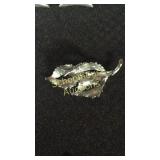 Silver leaf brooch