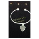 Sterling bangle with heart