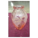 Pink glass vase