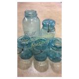 5 Blue ball jars