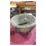 Large stone mortar and pestle