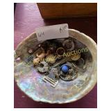 Sea Shell with mixed jewelry pieces