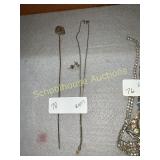 Necklace with matching earrings and vintage hat