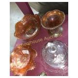 Carnival glass cheese tray