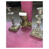 candle sticks and wall decor