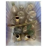 Vintage bottles and containers candle holder lamp